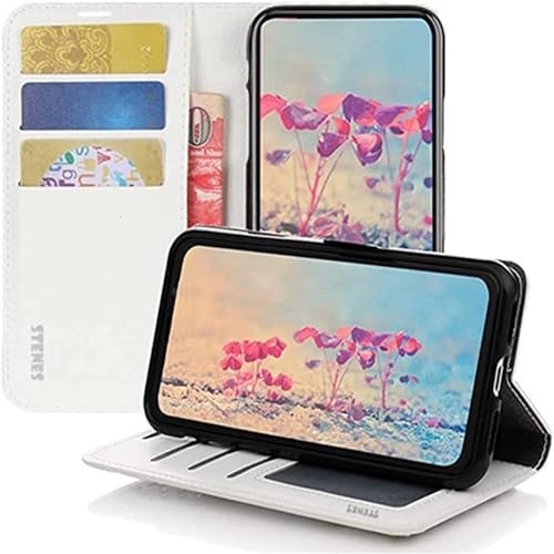 STENES Bling Wallet Phone Case Compatible with T-Mobile REVVL 7 Pro 5G Case - Stylish - 3D Handmade Snow Deer Design Magnetic Wallet Stand Girls Women Leather Cover - Red