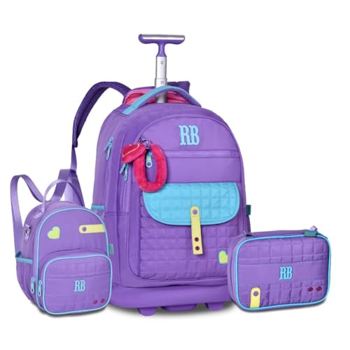 Kit Mochila Carrinho Lancheira e Estojo Pelúcia Rebecca Bonbon (Lilás)