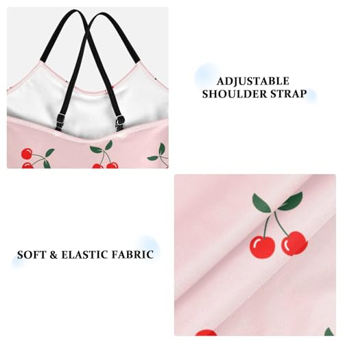 Girls One Piece Swimsuits Pink Cherry Bathing Straps Suit Kids Cute Swimwear 3-10T3