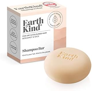 EarthKind Shampoo Bar, Bergamot & Sage, Sulfate Free Plastic Free & Vegan, Gentle for Dry & Coloured Hair, Professional Quality, Daily Use, Natural, Sustainable Ingredients  50g (Orange)