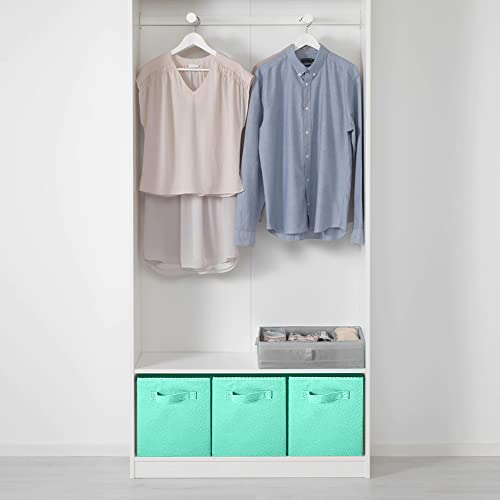 powerking Storage Bins, 2 Pack Foldable Fabric Storage Cubes And Cloth Storage Organizer Drawer for Closet And Toys Storage Mint Green - Image 3