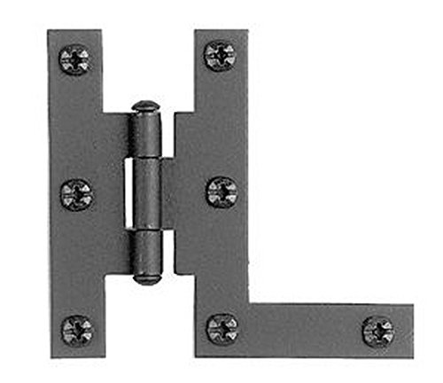 Acorn Pair of Forged Iron H - L Style Cabinet Hinges - 3" H X 3 5/16" W