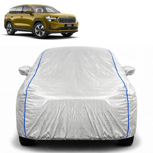 Image of Waterproof Car Cover for Skoda Kodiaq | All Weather Protection | UV Resistant & Dustproof | Soft Cotton Lining to Prevent Scratches | Triple Stitched with Mirror Pockets & Elastic Hem