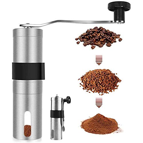 LUXJUMPER Manuelle Kaffeemühle, Edelstahl-Kaffeemühle Keramik-Grat-Kaffeemühle Verstellbare Handkaffeemühle Tragbare Kaffeemühle, ideal für Reisen im Home Office Cover