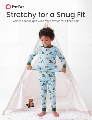 Image of PATPAT Toddler & Kids Pajama Sets with Bamboo Viscose, Snug Fit Pjs for Girls, All-Season Comfort Sleepwear, Ages 2-12 Years