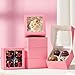 JCXGRVC 50PCS 4x4x2 Inches Pink Bakery Boxes with Clear Window Ideal for Packaging Cookie, Strawberry, Macaron, Ores, Chocolate Truffles, Donut, Pie Treat Boxes for Party Wedding Valentine's Birthday