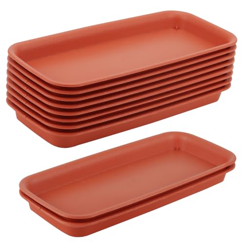 FAAING 10 Stück Plastik Pflanzen Untersetzer Rechteckig Terracotta,...