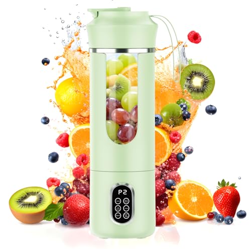Portable Cordless Blender,Small Rechargeable Juicer,Mini Personal Blender for Smoothies and Shakes,With Automatic Cleaning Function,On The Go and Easy To Use