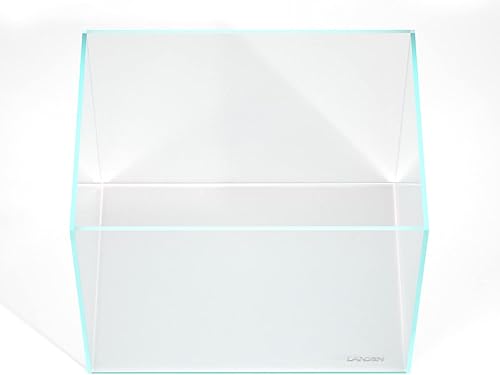 Miniatura 158 de LANDEN Tanque de acuario de hierro bajo sin borde de 25C de 3.7 galones, 9.84 x 9.84 x 9.84 pulgadas de alto, 0.197 in de grosor con alfombrilla