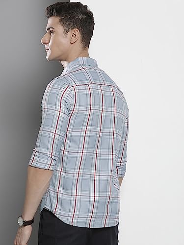 Image of The Indian Garage Co Men Regular Fit Checkered Full Sleeves Cutaway Collar Casual Shirt