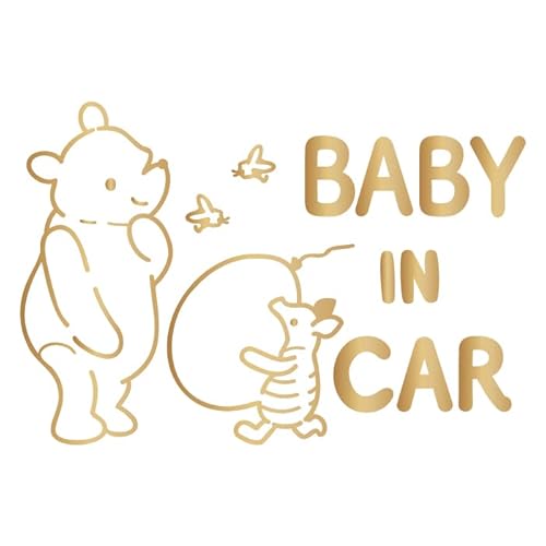 くま クマ の プーさん ピグレット baby in car 車 ステッカー シール ベビー ベイビー イン カー かわいい おしゃれ キャラクター グッズ シンプル 雑貨 ギフト プレゼント お祝い 子供 赤ちゃん カワイイ オシャレ 防水 お洒落 可愛