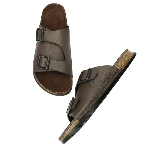 Image of Leatherful Men's premium leather slipper | Genuine Leather upper | Suede Leather Insole | PU sole | Stylish flip flop for men |