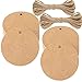 Valentine Tag,Kraft Paper Gift Tag with 100 Feet Jute Twine Round Shaped 5.5 CM Blank Hang Tags for Craft Projects, Xmas Gifts