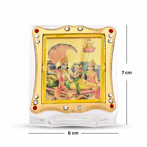 Image of Laxmi Narayan Idol for Car Dashboard, Decorative Hindu God Murti for Home, Office & Temple, Spiritual Gift Item