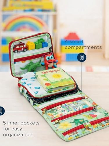 Image of Travel Organizer | Multipurpose All-in-One Compact, Foldable, Durable, Lightweight, Waterproof, Bag | Travel Friendly Pouch Ideal for Stationary, Diaper, Medicines (Farm Animal Print)