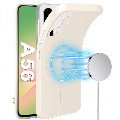 Coque silicone Samsung A56 blanche, protection haut de gamme douce avec intérieur microfibre