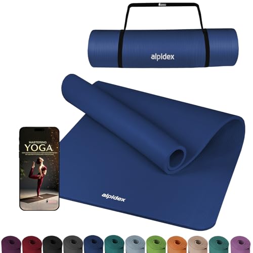 ALPIDEX Yogamatte Extra Dick 1,5 cm Gymnastikmatte 3 Größen E-Book rutschfest Phthalatfrei Fitness Matte Turnen Pilates Sport Physio HIIT Yoga Trainingsmatte Isomatte, Blue, 190 x 60 x 1.5 cm