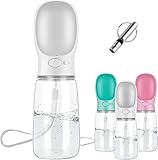 Makerfire Hund Wasserflasche 550ml Haustier Katze Travel Trinkflasche Tragbare Reise Trinkflasche Wasserspender für Camping, Spaziergang, Wandern, Training, Unterwegs Outdoor-Weiß