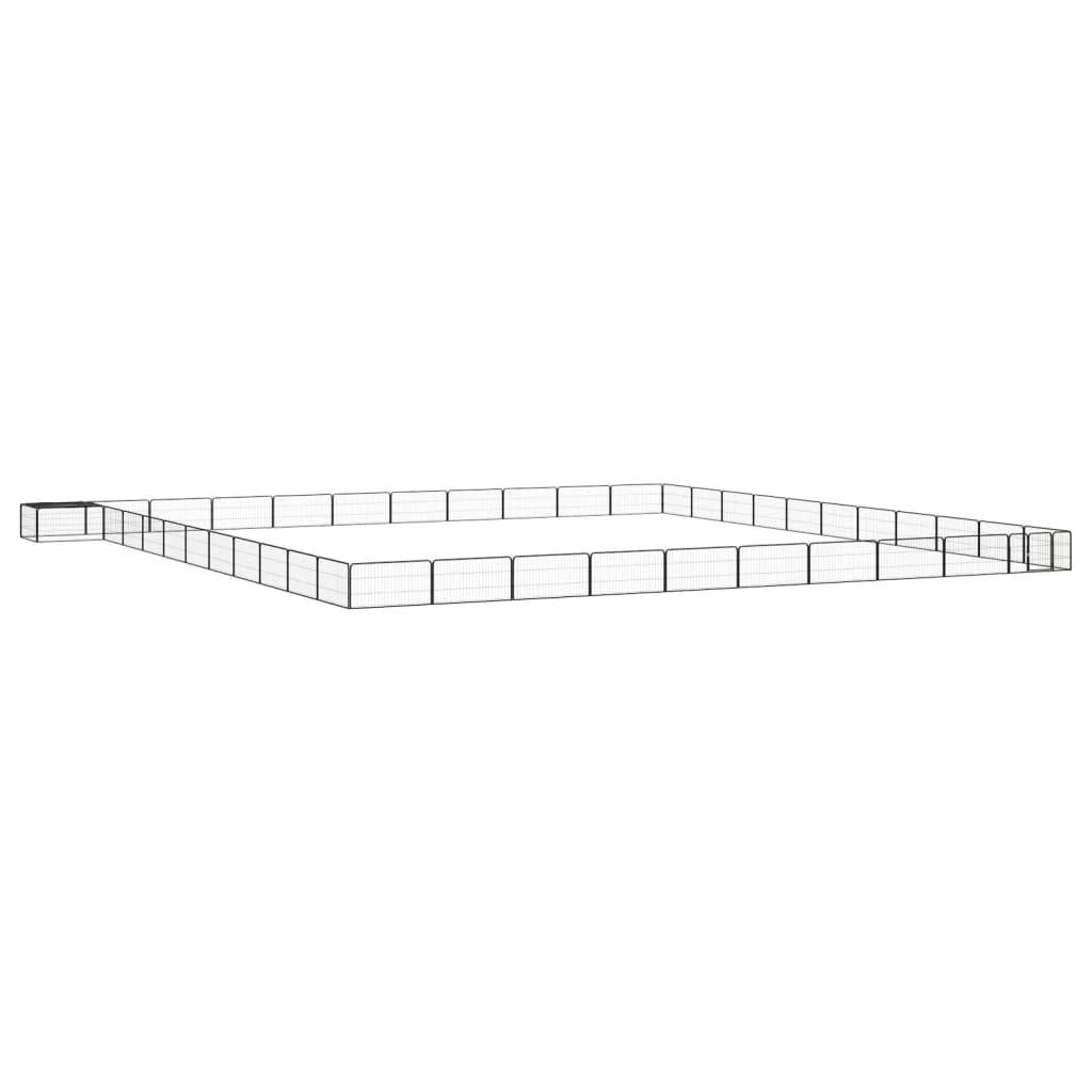 44-częściowy kojec dla psa, czarny, 100 x 50 cm, ze stali malowanej proszkowo, z dachem PE i ryglem bezpieczeństwa, odporny na warunki atmosferyczne, wybieg dla szczeniaków, do ogrodu, na