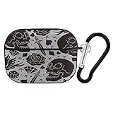 Funda para Auriculares Bluetooth Tatuaje De Terror Golpes para Mujeres Y Hombres con Hebilla De Llave para Airpods Cover Case 6.3cmx5cmx2.4cm-Black