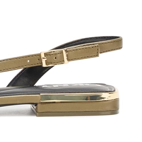 DKNY Women's Clemma Slingback Loafer Mule with Belt Detail Heeled Sandal4