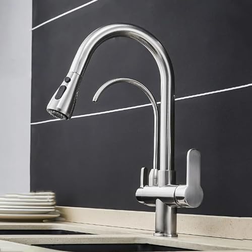 Robinet de cuisine 3 voies télescopique pour simplifier la préparation des repas