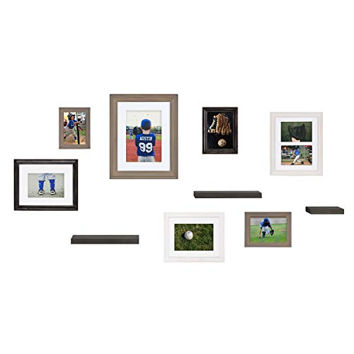 Kate and Laurel Bordeaux Gallery Wall Frame and Shelf Kit,