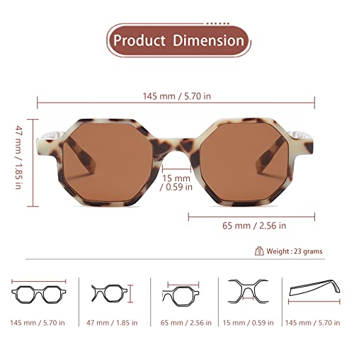 Freckles Mark Retro Hexagon Sunglasses for Men Women Vintage Small Square Glasses4