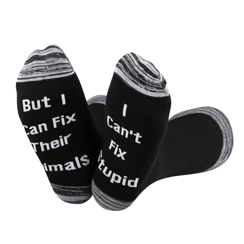 LEVLO Veterinarian Gifts I Can't Fix Stupid But I Can Fix Their Animals Socks Medical Veterinary Practitioner Vet Gift4