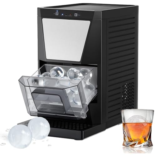 Máquina NYANS para hacer bolas de hielo transparentes de 2'', produce 40 piezas/día, fabricadora de esferas de hielo con limpieza automática, hielo cristalino y de lenta fusión para cócteles y whisky miniatura 1