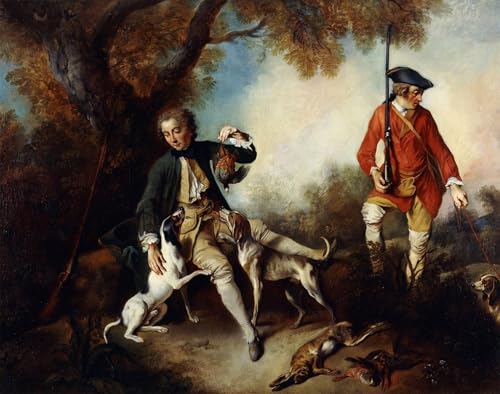 Affiche Nicolas Lancret La Halte des Chasseurs impression peinture huile toile