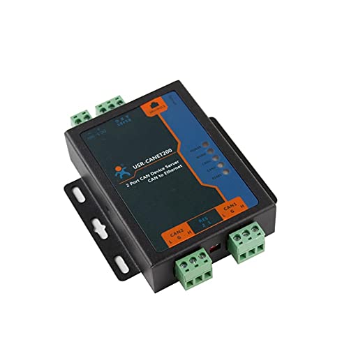 PUSR USR-CANET200 Convertisseur industriel CAN vers Ethernet compatible CAN vers RS485/Ethernet vers RS485 Transfert TCP/IP Protocole Relais réseau (prise UE) Cover