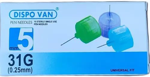 Dispovan Pen Needles for Insulin Injection, 31 Gauge,(Needle Count, 100)