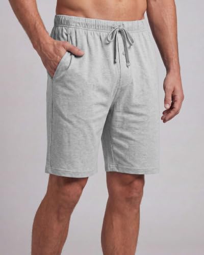 Image of Real Essentials 3 Pack: Mens Cotton Ultra-Soft Knit Sleep Pajama Shorts & Lounge Wear (Available In Big & Tall)