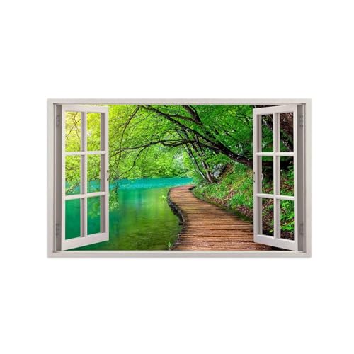 Peinture décoration chambre forêt et rivière sur toile premium 60x100