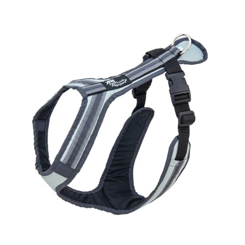 Safety Führ- und Zuggeschirr | Mantrailing | Canicross | Zughundesport | Alltagsgeschirr | Führgeschirr (Grau-Anthrazit, ML - 28-32 Kg)