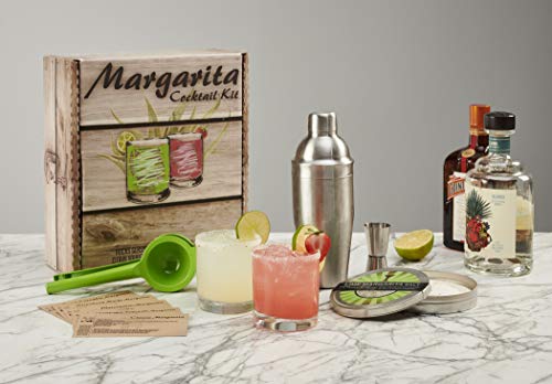 Margarita Cocktail Kit - Set of Rocks Glasses | Stainless Cocktail Shaker & Jigger | Citrus Squeezer | Rokz Lime Infused Margarita Salt | Recipe Cards. Accessories to Craft Perfect Margaritas at Home! - Thumbnail 3