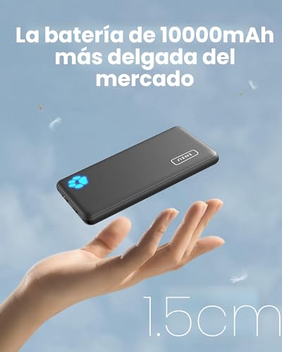 INIU Power Bank, Slimmest USB C Triple 3A de Alta Velocidad 10000mAh Bateria Externa, Bateria Portatil con Linterna para iPhone 17 16 15 14 13 X Pro MAX Samsung S22 S21 S20 iPad Tablet Airpods etc - imagen 2