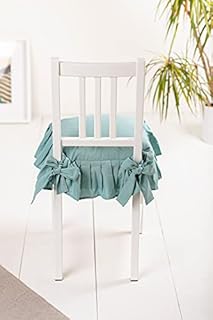 PARAMAISON Cuscino Sedia 40x40 con Lacci Panama, Set 6 pezzi, Cuscino Interno ed Esterno, Sfoderabile con Zip, Cotone, Laccetti di Ritenzione, Tinta Unita, Menta