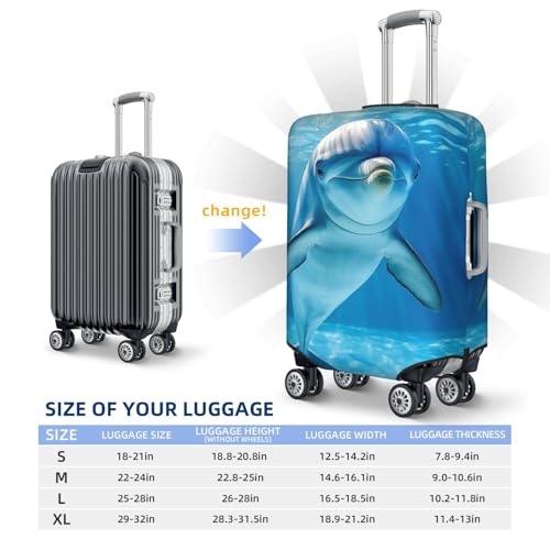Luggage Cover Elastic Suitcase Cover Protector winter the dolphin Luggage Covers Travel Suitcase Covers Carry On Luggage Sleeve Suitcase Baggage Cover for Adult Travel2