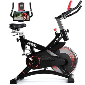 ISE Aktualisierte Heimtrainer Fahrrad, Hometrainer Fahrrad mit Verstellbarem Widerstand, Indoor Bike mit Flüsterleise, Schweres Schwungrad und Verbesserter LCD-Monitor, Indoor Cycling Bike
