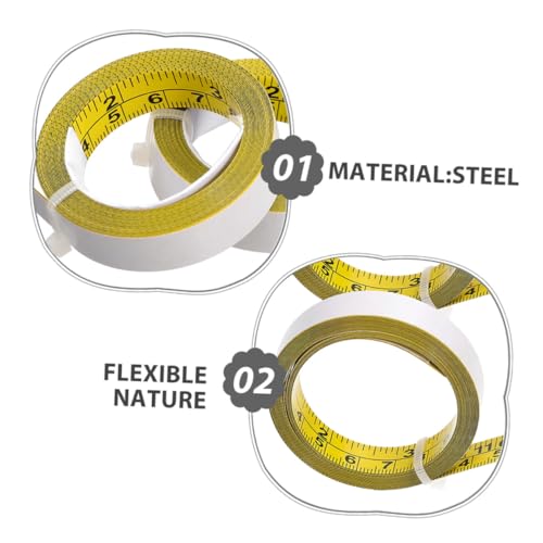 Cinta métrica adhesiva de acero SEWACC con doble escala métrica e imperial miniatura 7