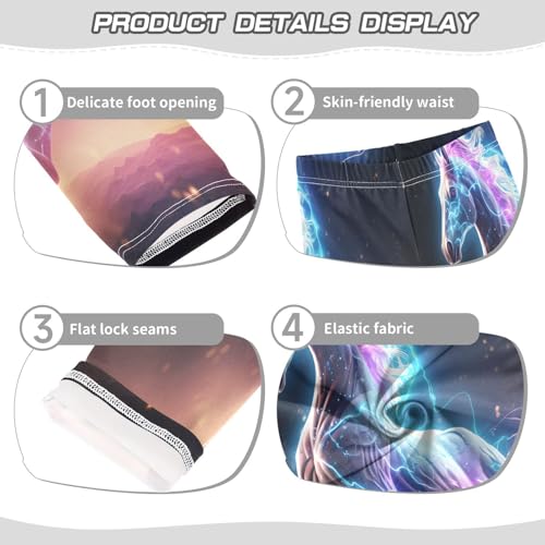 Bolaz Toddler Girls Leggings Printed Yoga Pants Leggings Colorful Fire Horse for Kids3