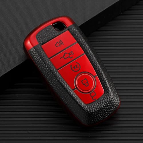 Coque clé Ford en TPU rouge idéale pour vos trajets en Mustang ou F-150