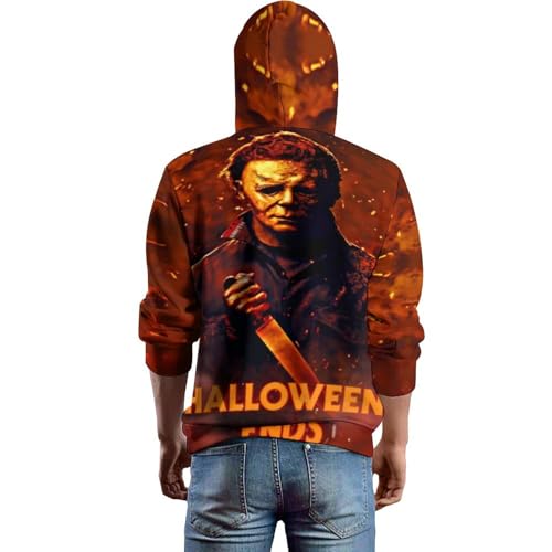 ZHANGXM Men's Pullover Sweatershirt Halloween Michael Myers Autumn Soft Loose for Womens Long Sleeved Sweater2
