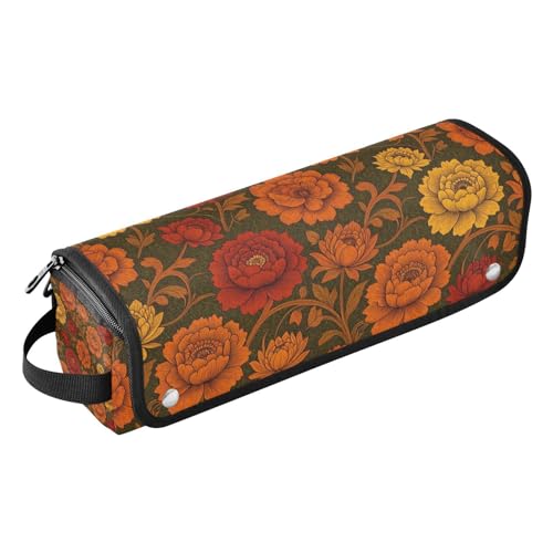 Bolsa de viaje para herramientas de cabello con almohadilla resistente al calor para plancha y accesorios William Morris flores Peony miniatura 1