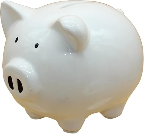 ZCHING Funny Pig Piggy Bank - Banco de cerámica personalizado para niños, niñas, niños, niños, adolescentes, adultos, decoración de guardería