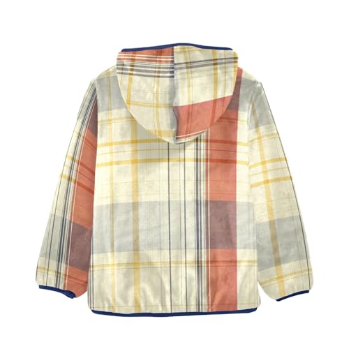 Striped Pattern Girls Fleece Jacket Girls Fall Jacket Girls Zip Up Hoodie Girls Sherpa Jacket 2-10T2