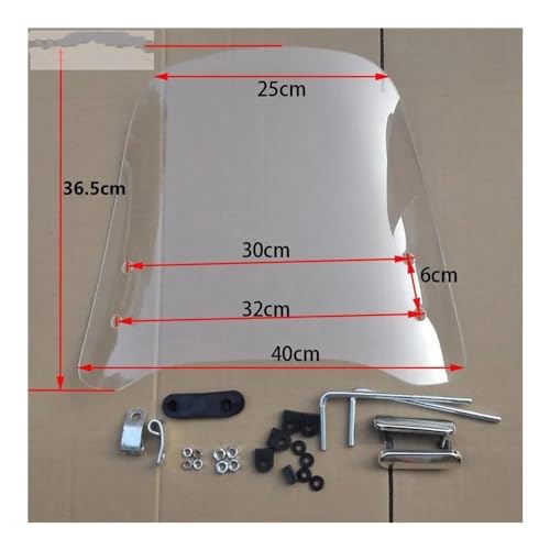 Pare-brise de scooter et vent déflecteur moto avec kit de fixation complet