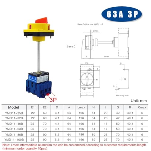 Interrupteur d'isolement à came rotative LW30 coupure nette 63A 3P marche/arrêt